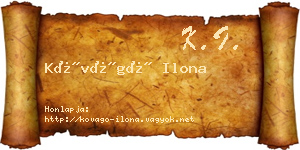 Kővágó Ilona névjegykártya